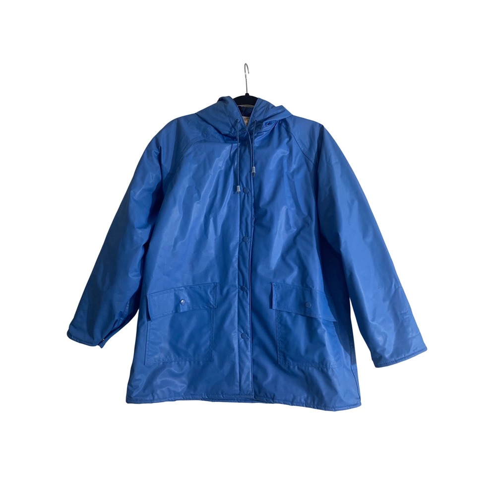 Country Craft Rain Jacket Large Blue Excellent Insulated Hooded All-Weather